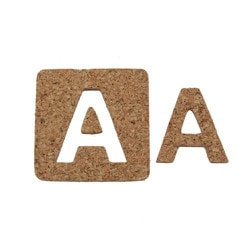 KB45-A [コルク抜文字 A 45×3mm]