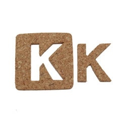 KB45-K [コルク抜文字 K 45×3mm]