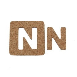 KB45-N [コルク抜文字 N 45×3mm]