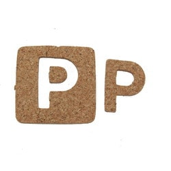 KB45-P [コルク抜文字 P 45×3mm]