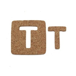 KB45-T [コルク抜文字 T 45×3mm]