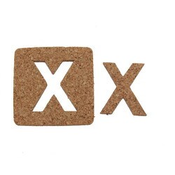 KB45-X [コルク抜文字 × 45×3mm]