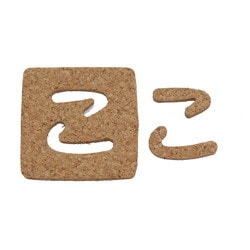 KB45-コ [コルク抜文字 こ 45×3mm]