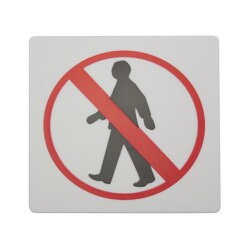 E510-11 [プレート 横断禁止 100×100×2mm テープ付き]