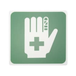 E510-33 [プレート 救急処置 100×100×2mm テープ付き]