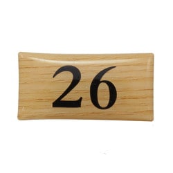 BJ25-26 [テーブルナンバー 26 チーク 20×40×2mm テープ付き]