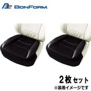 5346-43BK [スポーツレザーシートクッション 軽/普通車用 スカート型ストッパー付き 48x50x5.5cm ブラック 2枚セット]