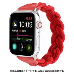 IQ-AWNS244-14-RD [Apple Watch ナイロン編み込みロープバンド 44/42mm M（140） レッド]