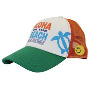BTG CAP CP006 GR/OR [ゴルフキャップ ALOHA ON THE BEACHメッシュキャップ 57～59cm グリーン/オレンジ]