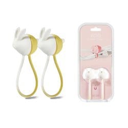 マグネット付き シリコン製 アニマルケーブルクリップ ウサギ zoocable Rabbit_WH