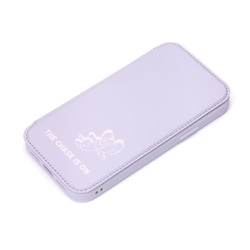 PG-WGF20F02TAJ [iPhone 12 mini用 ガラスフリップケース トムとジェリー ラベンダー]