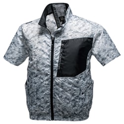 G-6210 [空調風神服 VOLT COOL（ボルトクール） 半袖ジャケット カモグレー Sサイズ/女性対応シルエット]