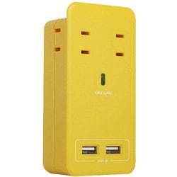 SATI COLOR 電源タップ AC4個口 4.2A USB2ポート イエロー CT221YE