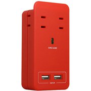SATI COLOR 電源タップ AC4個口 4.2A USB2ポート レッド CT221RE