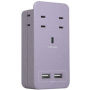 SATI COLOR 電源タップ AC4個口 4.2A USB2ポート パープル CT221PL