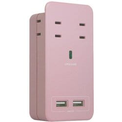 SATI COLOR 電源タップ AC4個口 4.2A USB2ポート ピンク CT221PK