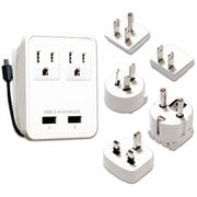 SKY POWER 海外旅行用 電源タップ AC 2個口 2.4A USB2ポート ホワイト PT224WH