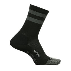 エリートライトクッションミニクルー ELITE LIGHT CUSHION MINI CREW 5044040 Black Gray High Top Stripe Lサイズ(26.5-29cm) [ランニングウェア ソックス]