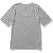 ファインドライ ハーフスリーブVネック HALF SLEEVE V-NECK MW11353 ミックスグレー(Z) Sサイズ [アウトドア カットソー レディース]