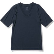 ファインドライ ハーフスリーブVネック HALF SLEEVE V-NECK MW11353 ネイビー(N) Lサイズ [アウトドア カットソー レディース]
