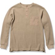 ロングスリーブエアーフレッシュワッフルヘンリーネック L/S Airfresh Waffle Henley Neck HOE32167 ウェットロープ(WR) Lサイズ [アウトドア カットソー メンズ]