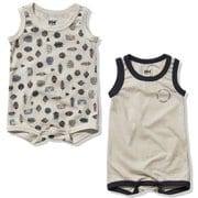マイファーストHHプリントノースリーブロンパースセット B My First HH Print Nosleeve Rompers Set HB32152 ウッドプリント(I5) 70サイズ [アウトドア ロンパース ベビー]