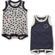 マイファーストHHプリントノースリーブロンパースセット B My First HH Print Nosleeve Rompers Set HB32152 ヘッジホッグプリント(N8) 70サイズ [アウトドア ロンパース ベビー]