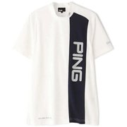 621-1168005-030-LL [ゴルフウェア メンズ PING切替半袖モックネックカットソー LLサイズ ホワイト]