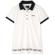 622-1160005-030-S [ゴルフウェア レディース サッカーボール ジャガード半袖ポロシャツ Sサイズ ホワイト]