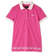 622-1160005-090-S [ゴルフウェア レディース サッカーボール ジャガード半袖ポロシャツ Sサイズ ピンク]