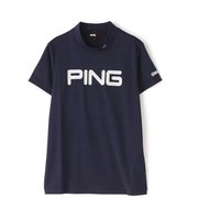 622-1168003-120-S [ゴルフウェア レディース 半袖 ビックロゴ ハイネックカットソー Sサイズ ネイビー]