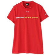 622-1168005-100-L [ゴルフウェア レディース 半袖 モックネックカットソー Lサイズ レッド]