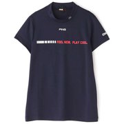 622-1168005-120-S [ゴルフウェア レディース 半袖 モックネックカットソー Sサイズ ネイビー]