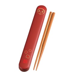 箸 箸箱 スライド式 箸＆箸箱セット ドラミ 18cm レッド