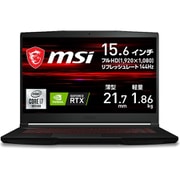 リフレッシュレート144Hz液晶パネル搭載 薄型・軽量ゲーミングノートPC/インテル Core i7-10750H/NVIDIA GeForce RTX 3050 Laptop GPU/15.6インチ フルHD 144Hz/メモリ 16GB/SSD 512GB/Windows 10 Home GF63-10UC-429JP