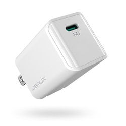 USB急速充電器 Nano USB PD（パワーデリバリー）対応 20W IoA（知能的出力制御）システム内蔵 折りたたみ式プラグ採用 ホワイト JS-CH-2001/W