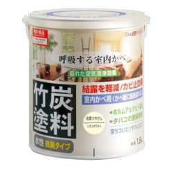 水性竹炭塗料 1.6L 炭調レモンホワイト