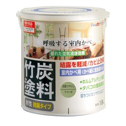 水性竹炭塗料 1.6L 炭調うぐいす
