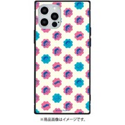 PEKO-08B [iPhone 12 / iPhone 12 Pro 用 スクエアガラスケース ペコちゃん 総柄]