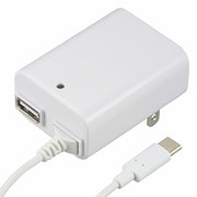 USB AC充電器 ACアダプター USB+Type-C USB-A×1 最大2.1A USB-Cケーブル付き(1m)折りたたみ式プラグ採用 ホワイト MAV-AUC2-W