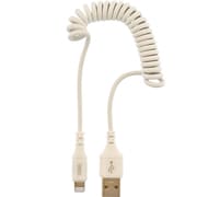 AudioComm USB Type-A to Lightningケーブル カール式 充電/転送 MFi認証 1m ホワイト IP-C10CLH-W