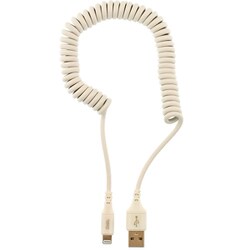 AudioComm USB Type-A to Lightningケーブル カール式 充電/転送 MFi認証 1.8m ホワイト IP-C18CLH-W