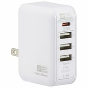 USB急速充電器 AC充電アダプター 4ポート 急速充電対応 USB PD(パワーデリバリー)対応 32W USB-C×1/USB-A×3 折りたたみ式収納プラグ採用 ホワイト MAV-AUPD2032-W