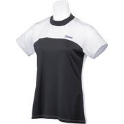 TSWC2106BK-L [ゴルフ シャツ レディース デルタ×ストレッチスムースモックシャツ Lサイズ ブラック]