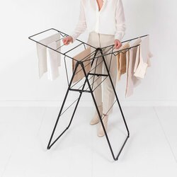 brabantia　ブラバンシア　ハングオン　ドライングラック　25M　ロッド付き　折りたたみ式　物干し　部屋干し : ブラバンシア ドライングラック 物干しスタンド 15M