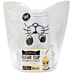 ねこみみクリアカップ 375ml 3セット