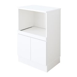 日本製 レンジ台 スライド棚付 扉付 ホワイト MCW-590W