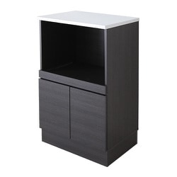 日本製 レンジ台 スライド棚付 扉付 ブラック MCW-590K