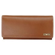 EDWIN ボンデッドレザー メタルロゴ 長財布 小銭入れ付 再生革 Lt.BROWN 22209001