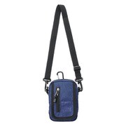 EDWIN シャークスキン フラップミニポーチ カラビナ付 ショルダーベルト付 NAVY 22229052